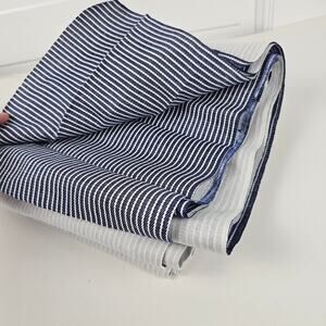 VTG blue white striped ticking fabric yardage  45 x 4 3/4 EC sewing
